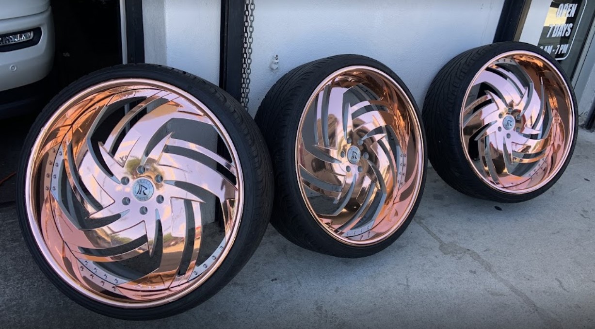 Rose Gold Chrome Wheel Wrap 