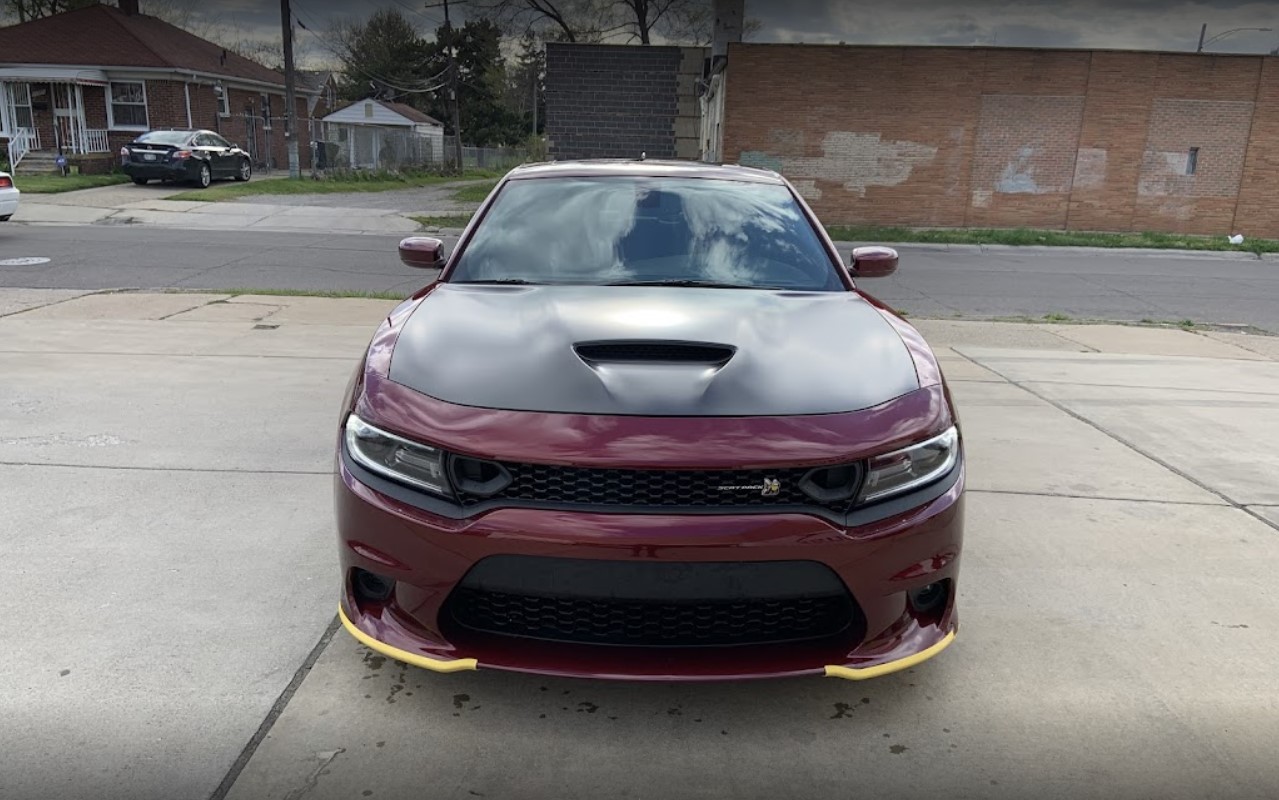 Satin Black Hood Wrap On Scat Pack 