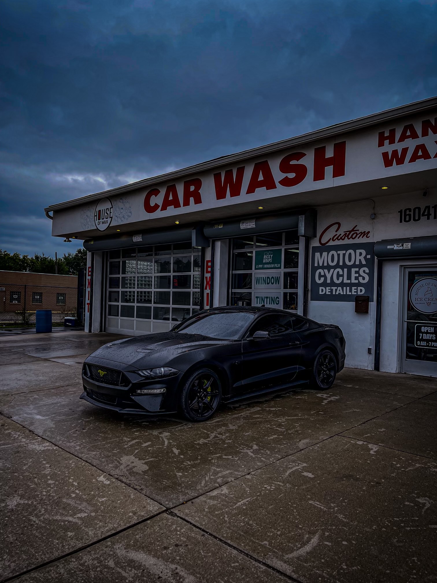 Our Shop Mustang, Full Wrap in Satin Black 